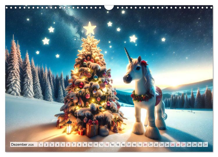 Produktbild: Mystische Einh&ouml;rner - Jahreszeiten im Einhornland (Wandkalender 2026 DIN A3 quer), CALVENDO Monatskalender