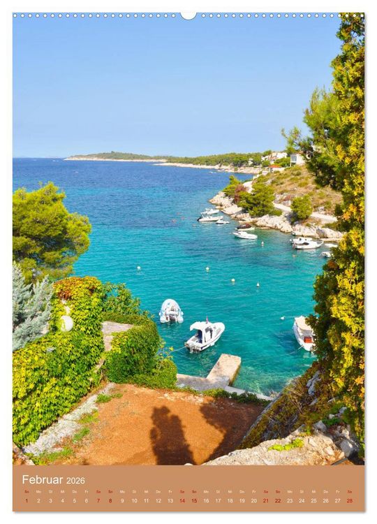 Produktbild: Erlebe mit mir das entspannte Kroatien (hochwertiger Premium Wandkalender 2026 DIN A2 hoch), Kunstdruck in Hochglanz