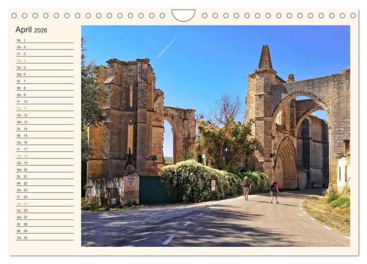 Produktbild: Buen Camino - Pilgerreise auf dem Jakobsweg - Camino Franc&eacute;s (Wandkalender 2026 DIN A4 quer), CALVENDO Monatskalender