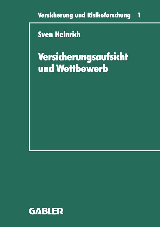 Produktbild: Versicherungsaufsicht und Wettbewerb