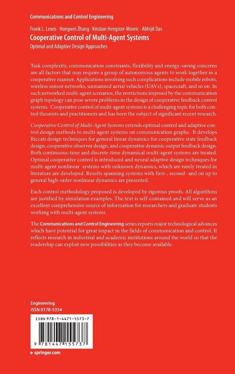 Produktbild: Cooperative Control of Multi-Agent Systems