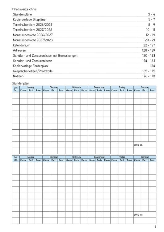 Produktbild: Lehrerkalender - Planer f&uuml;r Lehrerinnen und Lehrer 2026/27