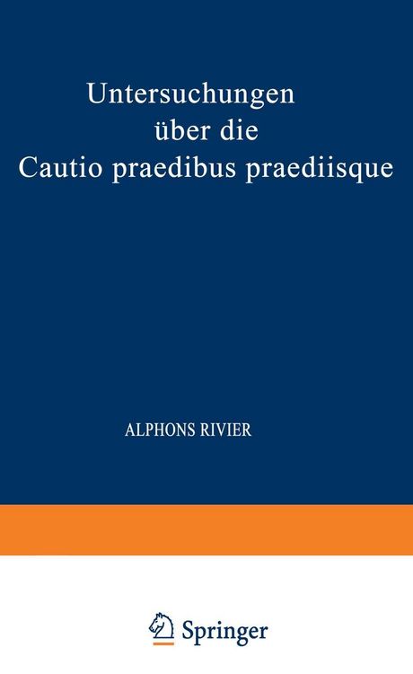 Produktbild: Untersuchungen &uuml;ber die Cautio Praedibus Praediisque