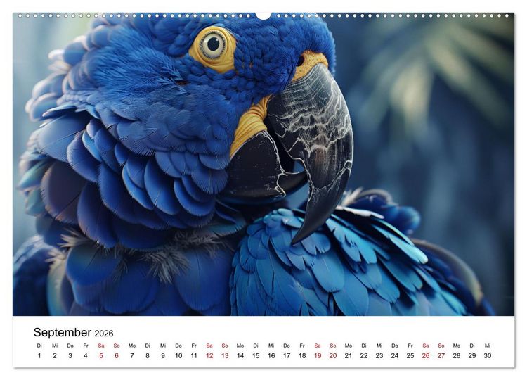 Produktbild: Papageien - Farbenfrohe Paradiesv&ouml;gel (hochwertiger Premium Wandkalender 2026 DIN A2 quer), Kunstdruck in Hochglanz