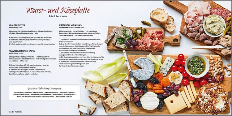 Produktbild: Partyrezepte f&uuml;r Bunte Platten - einfach, beeindruckend, k&ouml;stlich! Die besten Rezepte f&uuml;r Snacks, Vorspeisen, Charcuterie-Boards, Cheese Boards, Fingerfood, Sm&ouml;rgas u.v.m.