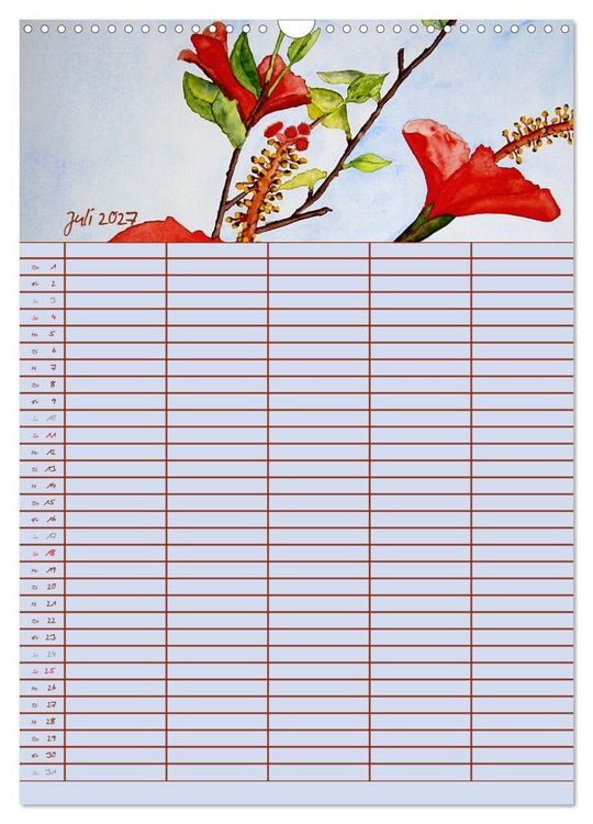 Produktbild: Bl&uuml;tenzauber - Familienplaner 2027 (Wandkalender 2027 DIN A3 hoch), CALVENDO Monatskalender