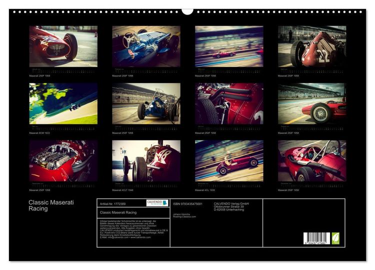 Produktbild: Classic Maserati Racing (Wandkalender 2025 DIN A2 quer), CALVENDO Monatskalender