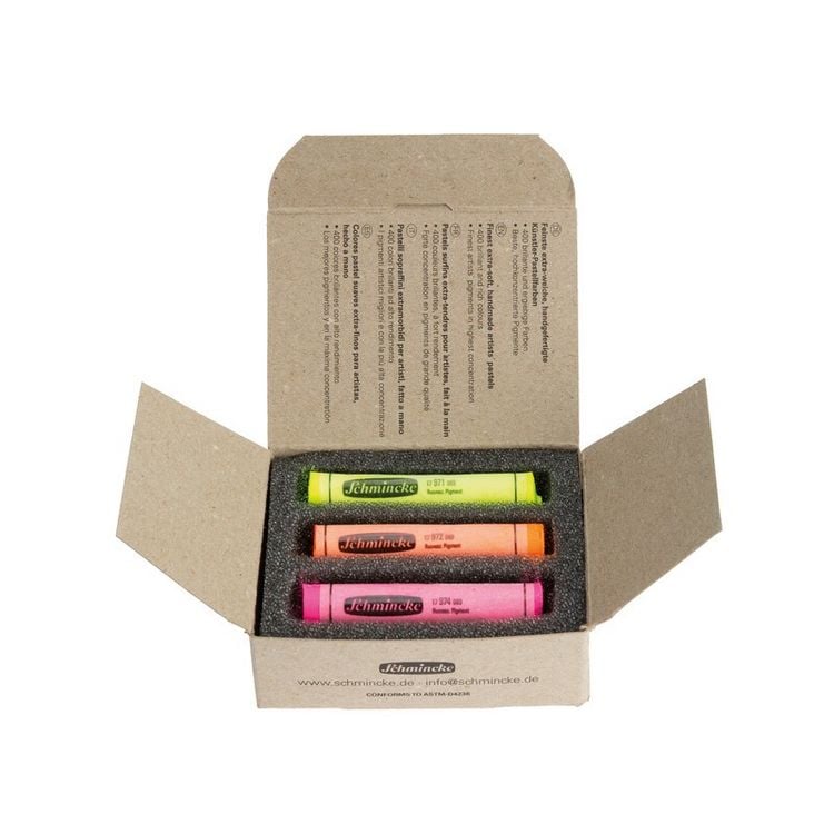 Produktbild: Schmincke Pastell Malkasten Kartonset, 3 Stifte Neon