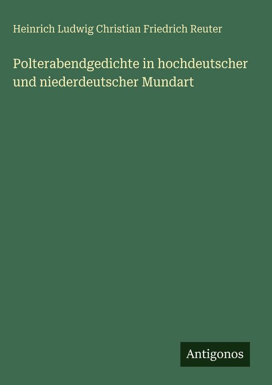 Produktbild: Polterabendgedichte in hochdeutscher und niederdeutscher Mundart