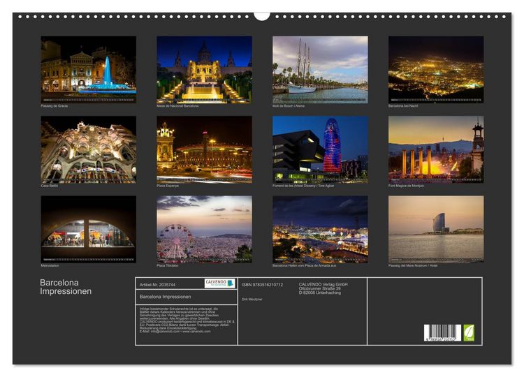 Produktbild: Barcelona Impressionen (Wandkalender 2026 DIN A2 quer), CALVENDO Monatskalender
