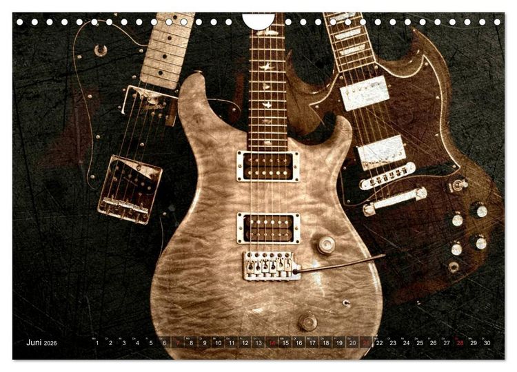 Produktbild: GITARREN Vintage Art (Wandkalender 2026 DIN A4 quer), CALVENDO Monatskalender