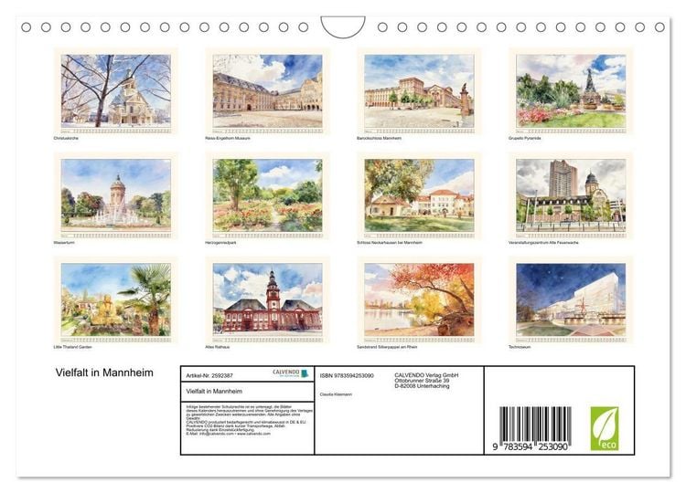 Produktbild: Vielfalt in Mannheim (Wandkalender 2027 DIN A4 quer), CALVENDO Monatskalender