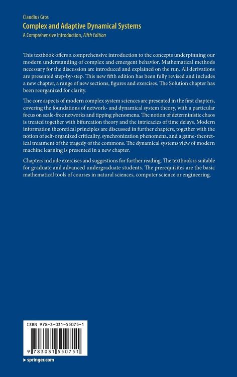 Produktbild: Complex and Adaptive Dynamical Systems