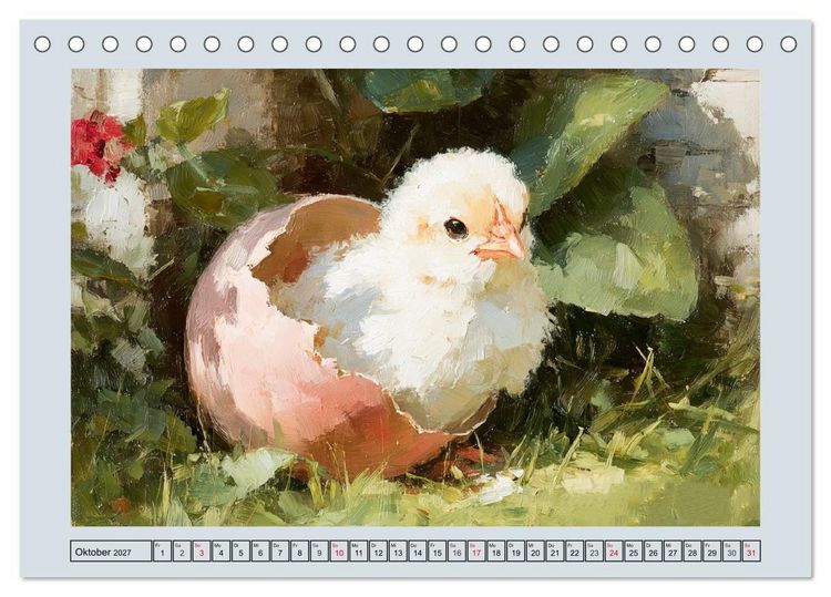 Produktbild: Federleichte Nostalgie. H&uuml;hner, Enten und G&auml;nse in duftigen Momenten (Tischkalender 2027 DIN A5 quer), CALVENDO Monatskalender