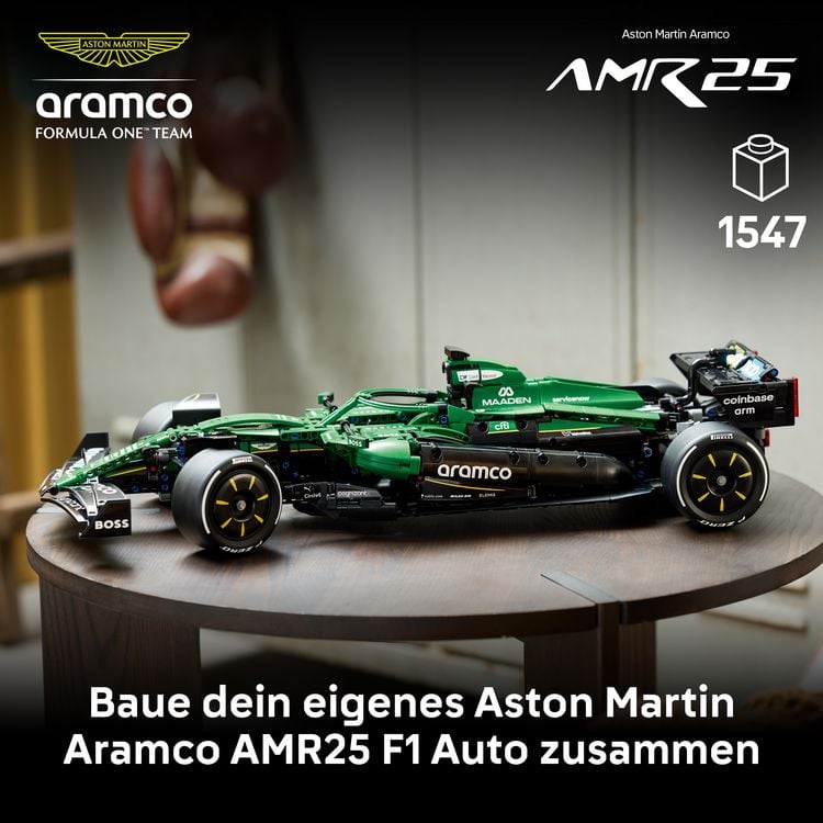 Produktbild: LEGO Technic 42240 Aston Martin Aramco AMR25 Rennwagen, F1 Modellauto