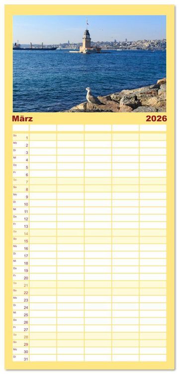 Produktbild: Familienplaner 2026 - Istanbul - Lebendige Metropole voller Geschichte und Pracht mit 5 Spalten (Wandkalender, 21 x 45 cm) CALVENDO