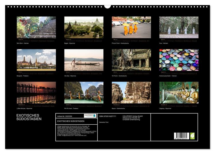 Produktbild: EXOTISCHES S&Uuml;DOSTASIEN (Wandkalender 2026 DIN A2 quer), CALVENDO Monatskalender