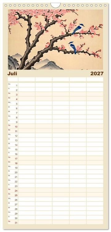 Produktbild: Familienplaner 2027 - Hanami in Japan mit 5 Spalten (Wandkalender, 21 x 45 cm) CALVENDO
