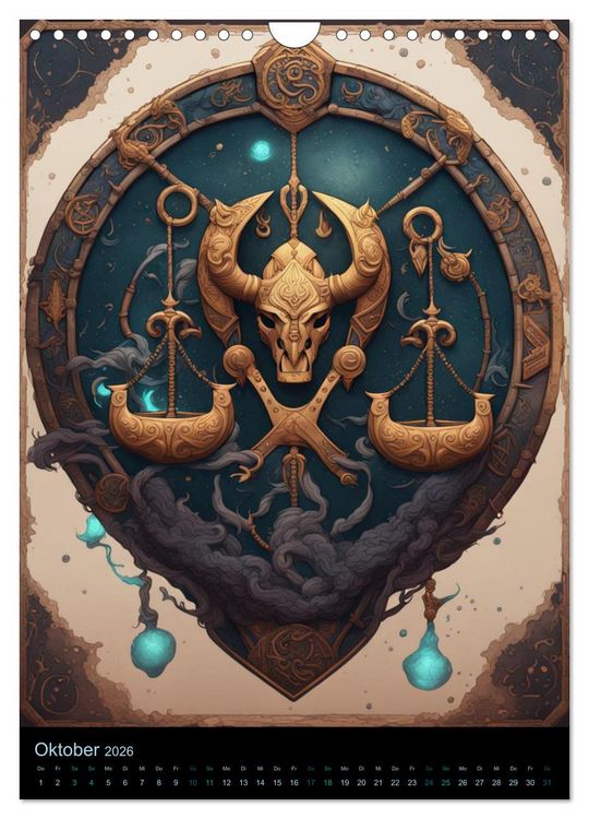 Produktbild: Sternzeichen Nordische Mythology (Wandkalender 2026 DIN A4 hoch), CALVENDO Monatskalender