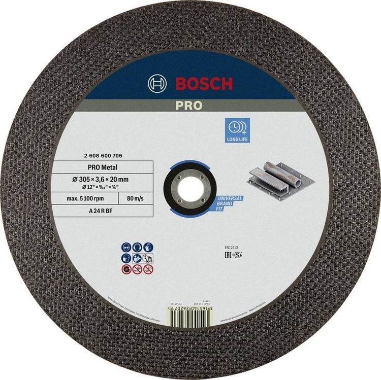 Produktbild: Bosch Accessories Expert for Metal A 24 R BF 2608600706 Trennscheibe gerade 300mm 1 St. Stahl