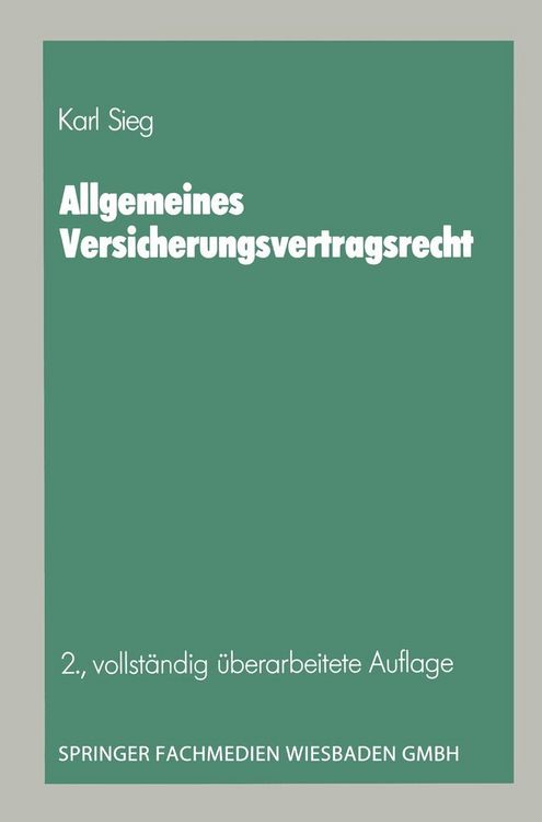 Produktbild: Allgemeines Versicherungsvertragsrecht