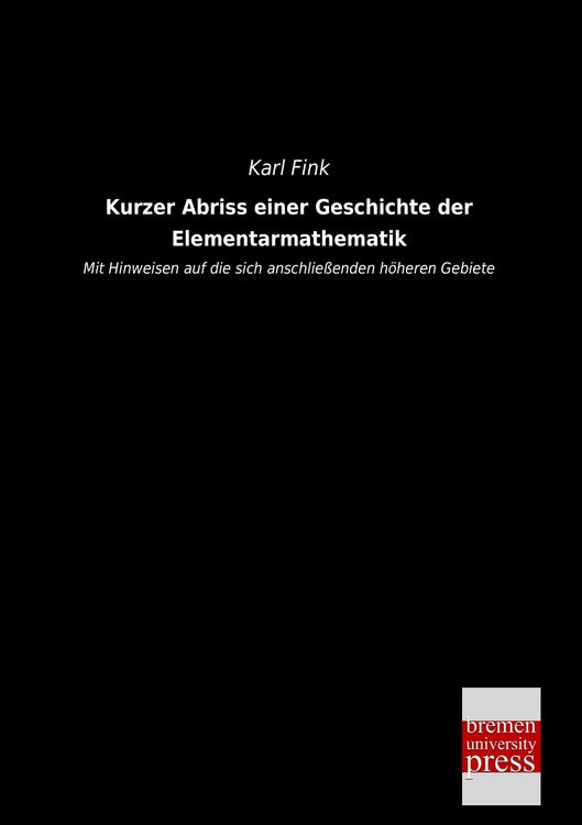 Produktbild: Kurzer Abriss einer Geschichte der Elementarmathematik