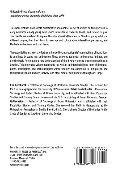 Produktbild: Immigration, Gender, and Family Transitions to Adulthood in Sweden