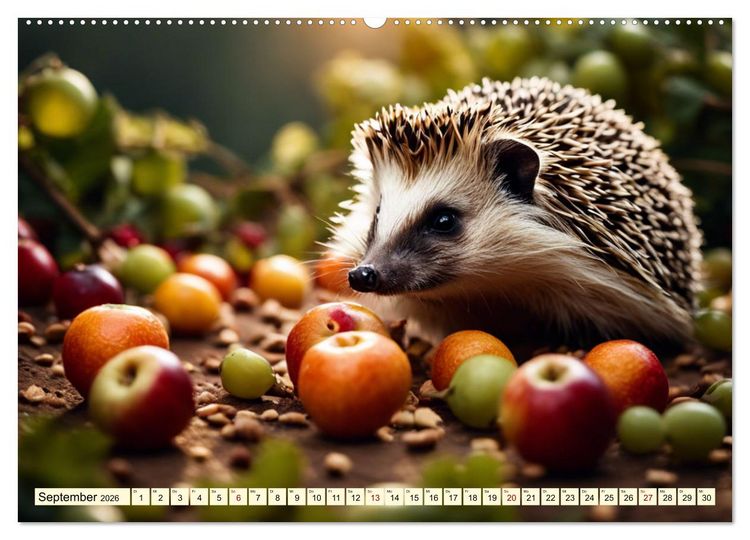 Produktbild: Igel - Wildtier des Jahres 2024 (hochwertiger Premium Wandkalender 2026 DIN A2 quer), Kunstdruck in Hochglanz