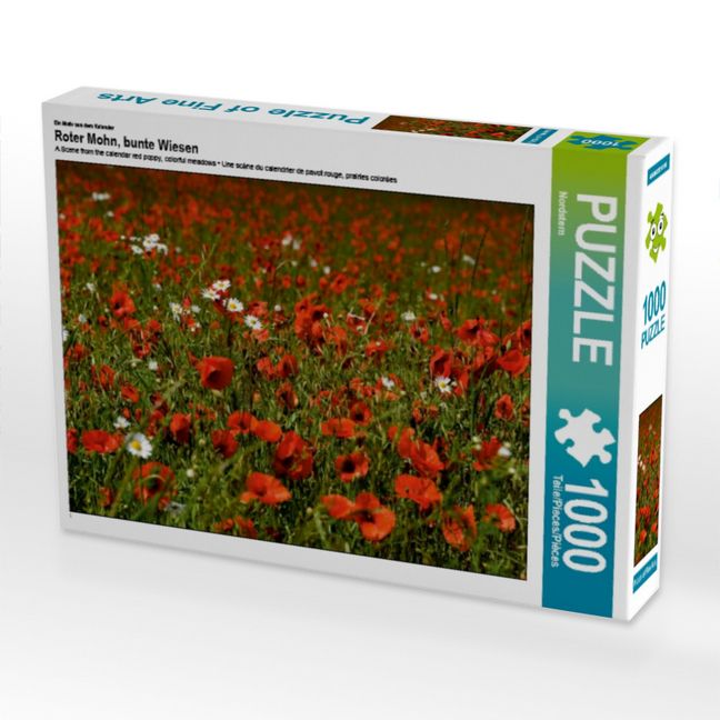 Produktbild: CALVENDO Puzzle Ein Motiv aus dem Kalender Roter Mohn, bunte Wiesen | 1000 Teile Lege-Gr&ouml;&szlig;e 64x48cm Foto-Puzzle f&uuml;r gl&uuml;ckliche Stunden