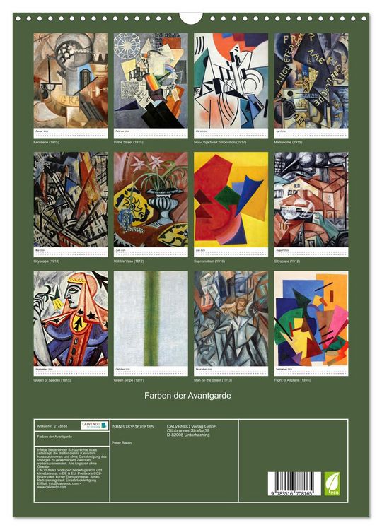Produktbild: Farben der Avantgarde (Wandkalender 2026 DIN A3 hoch), CALVENDO Monatskalender