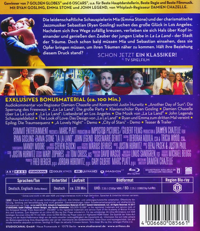 Produktbild: La La Land (4K Ultra-HD) (+ Blu-ray)