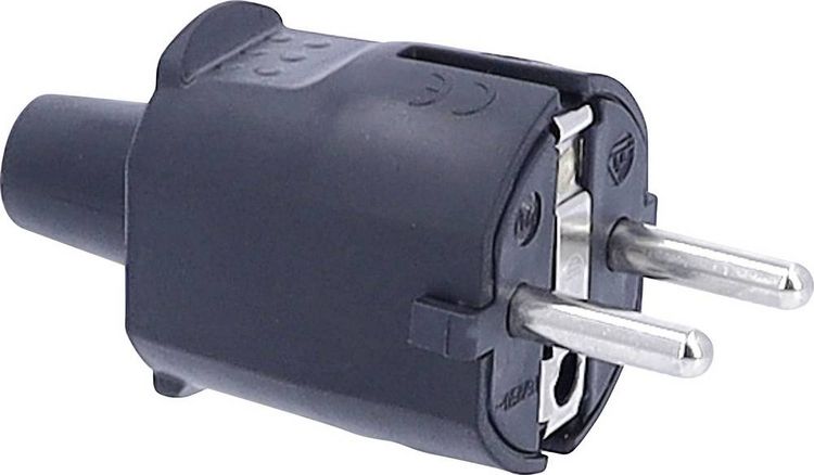 Produktbild: AS Schwabe 62222 Schutzkontaktstecker PVC 230V Schwarz