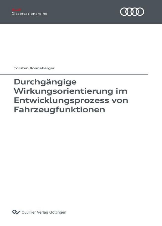 Produktbild: Durchg&auml;ngige Wirkungsorientierung im Entwicklungsprozess von Fahrzeugfunktionen