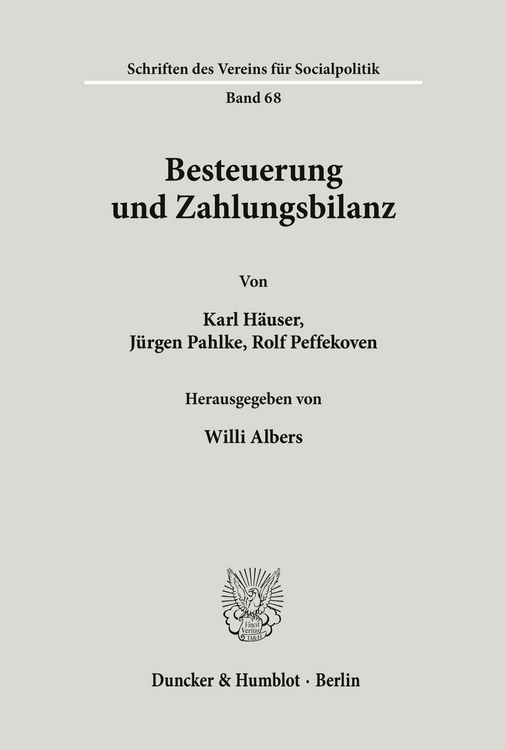 Produktbild: Besteuerung und Zahlungsbilanz.