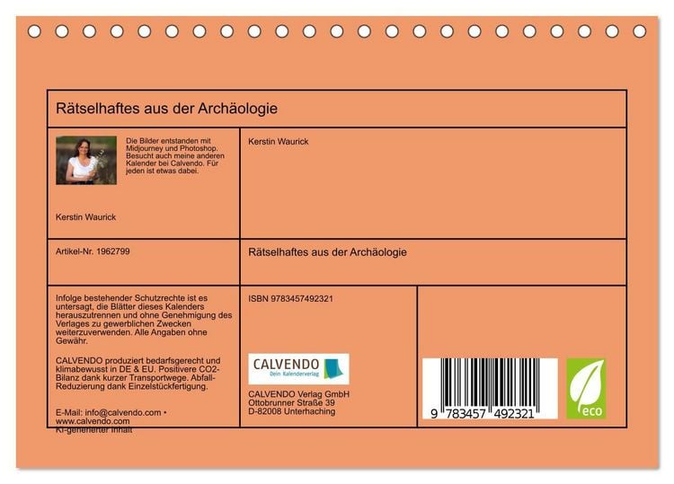 Produktbild: R&auml;tselhaftes aus der Arch&auml;ologie (Tischkalender 2026 DIN A5 quer), CALVENDO Monatskalender