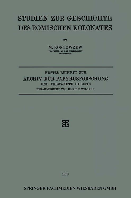 Produktbild: Studien zur Geschichte des R&ouml;mischen Kolonates