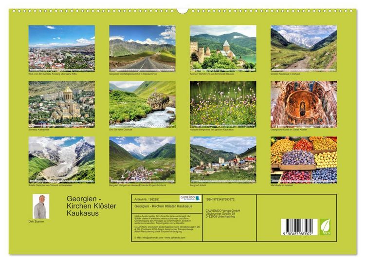 Produktbild: Georgien - Kirchen Kl&ouml;ster Kaukasus (hochwertiger Premium Wandkalender 2026 DIN A2 quer), Kunstdruck in Hochglanz