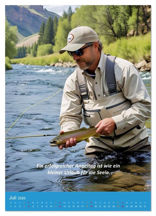 Produktbild: Fliegenfischen am Fluss (Wandkalender 2026 DIN A4 hoch), CALVENDO Monatskalender
