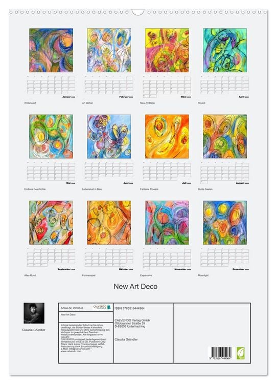 Produktbild: New Art Deco (Wandkalender 2026 DIN A2 hoch), CALVENDO Monatskalender