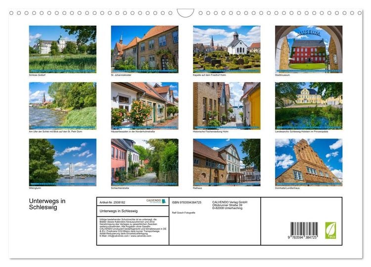 Produktbild: Unterwegs in Schleswig (Wandkalender 2027 DIN A3 quer), CALVENDO Monatskalender