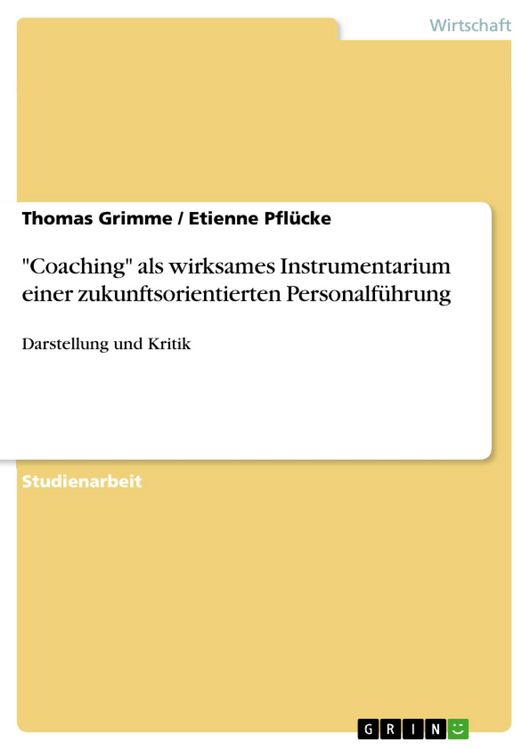 Produktbild: "Coaching" als wirksames Instrumentarium einer zukunftsorientierten Personalf&uuml;hrung