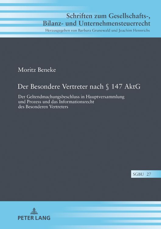 Produktbild: Der Besondere Vertreter nach &sect; 147 AktG