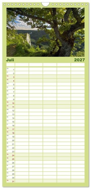 Produktbild: Familienplaner 2027 - Gro&szlig;e Landschaft Obere Donau mit 5 Spalten (Wandkalender, 21 x 45 cm) CALVENDO