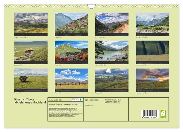 Produktbild: Kham - Tibets abgelegenes Hochland (Wandkalender 2026 DIN A3 quer), CALVENDO Monatskalender