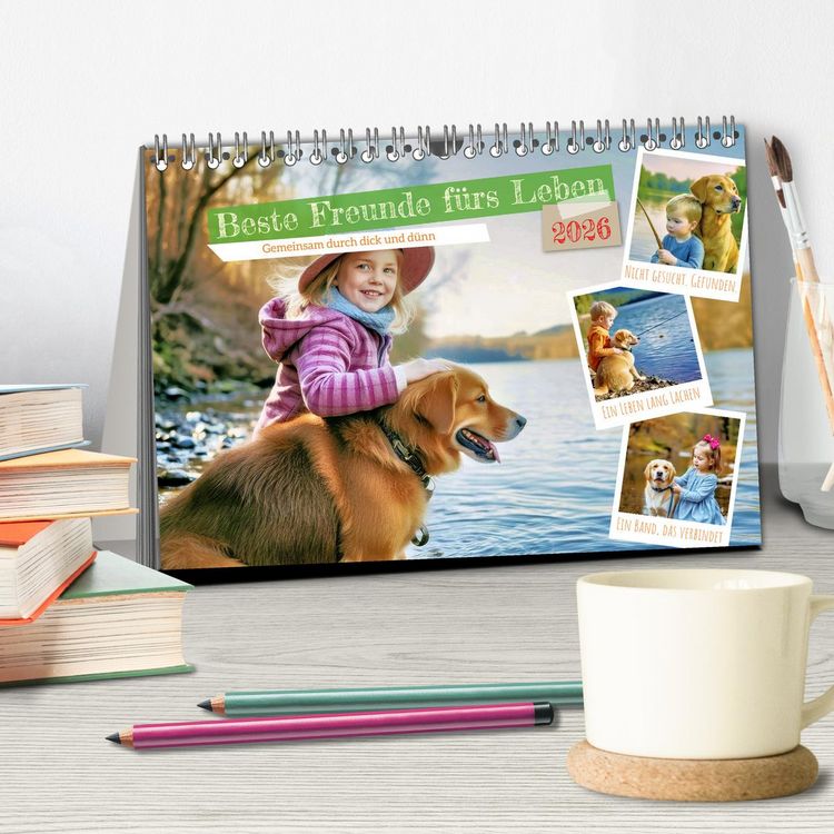 Produktbild: Beste Freunde f&uuml;rs Leben (Tischkalender 2026 DIN A5 quer), CALVENDO Monatskalender