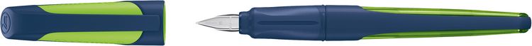 Produktbild: STABILO Schulf&uuml;ller mit Standard-Feder M -   EASYbuddy Twilight Sky in stahlblau/limette - Schreibfarbe blau (l&ouml;schbar) - Einzelstift - inkl. Patrone