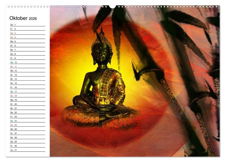 Produktbild: Buddha (hochwertiger Premium Wandkalender 2026 DIN A2 quer), Kunstdruck in Hochglanz