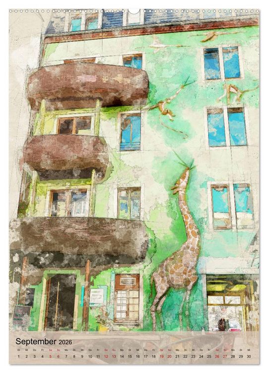 Produktbild: Dresden wie gemalt (hochwertiger Premium Wandkalender 2026 DIN A2 hoch), Kunstdruck in Hochglanz