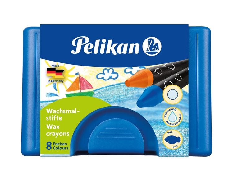 Produktbild: Pelikan Kunststoff-Etui mit 8 Wachsmalstiften und Schaber
