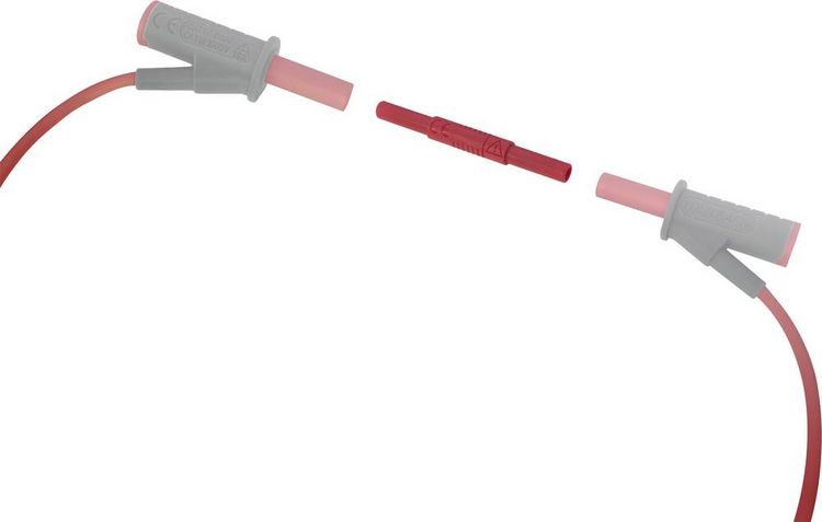 Produktbild: VOLTCRAFT MSL-504 Messleitungsverbinder Buchse 4mm Buchse 4mm Schwarz, Rot 1St.